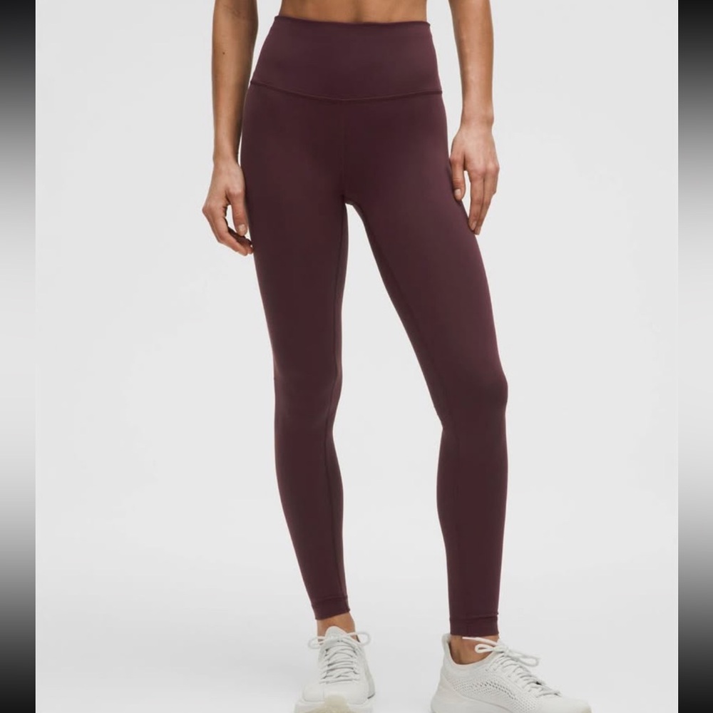 Lululemon Wunder Train 28” Burgundy Women’s Leggings, Size 4